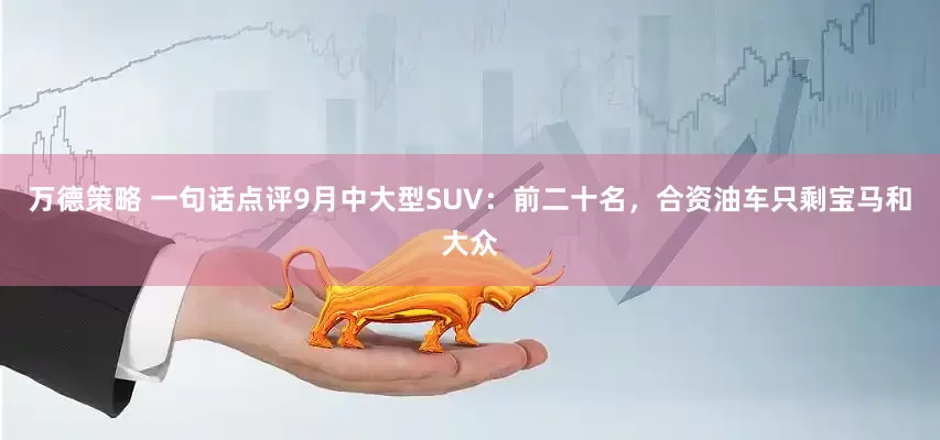 万德策略 一句话点评9月中大型SUV：前二十名，合资油车只剩宝马和大众